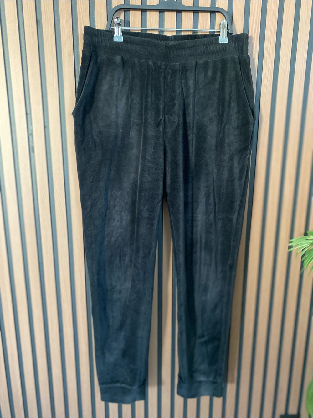 John Varvatos black orchard velvet cotton joggers